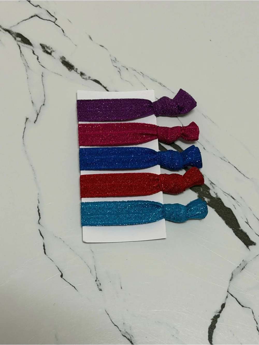 Glitter Elastic Hair Ties for Kids and adults - Purple, Pink, Blue, Red, Teal